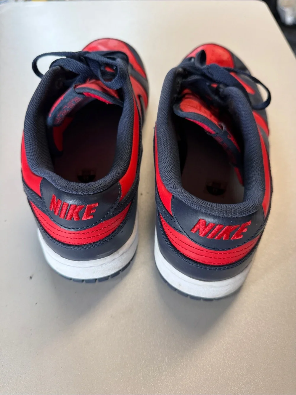 NIKE Men's Dunk Low Retro Navy Red Shoes Size 11 - Picture 8 of 12